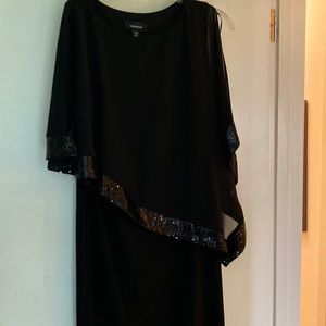 R&M Richards Black dress with sheer overlay